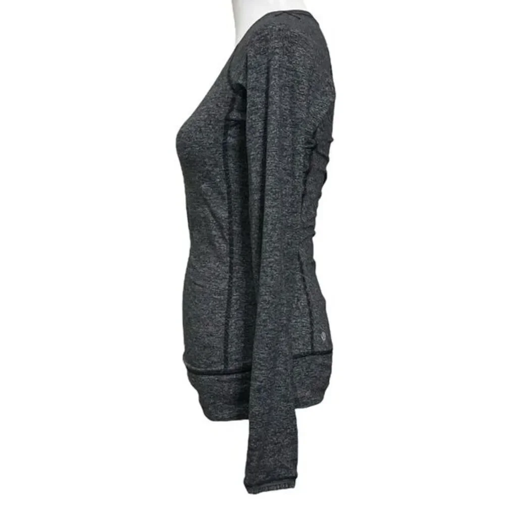 Lululemon Race Your Pace Long Sleeve Shirt In Wee‎ Stripe Heathered Black Size 4